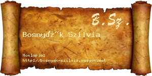 Bosnyák Szilvia névjegykártya